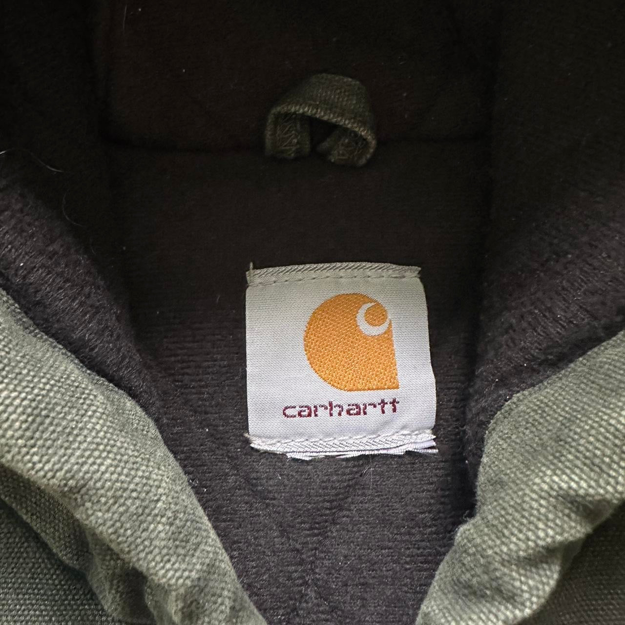 Vintage Carhartt Faded Green Hooded Jacket - XL