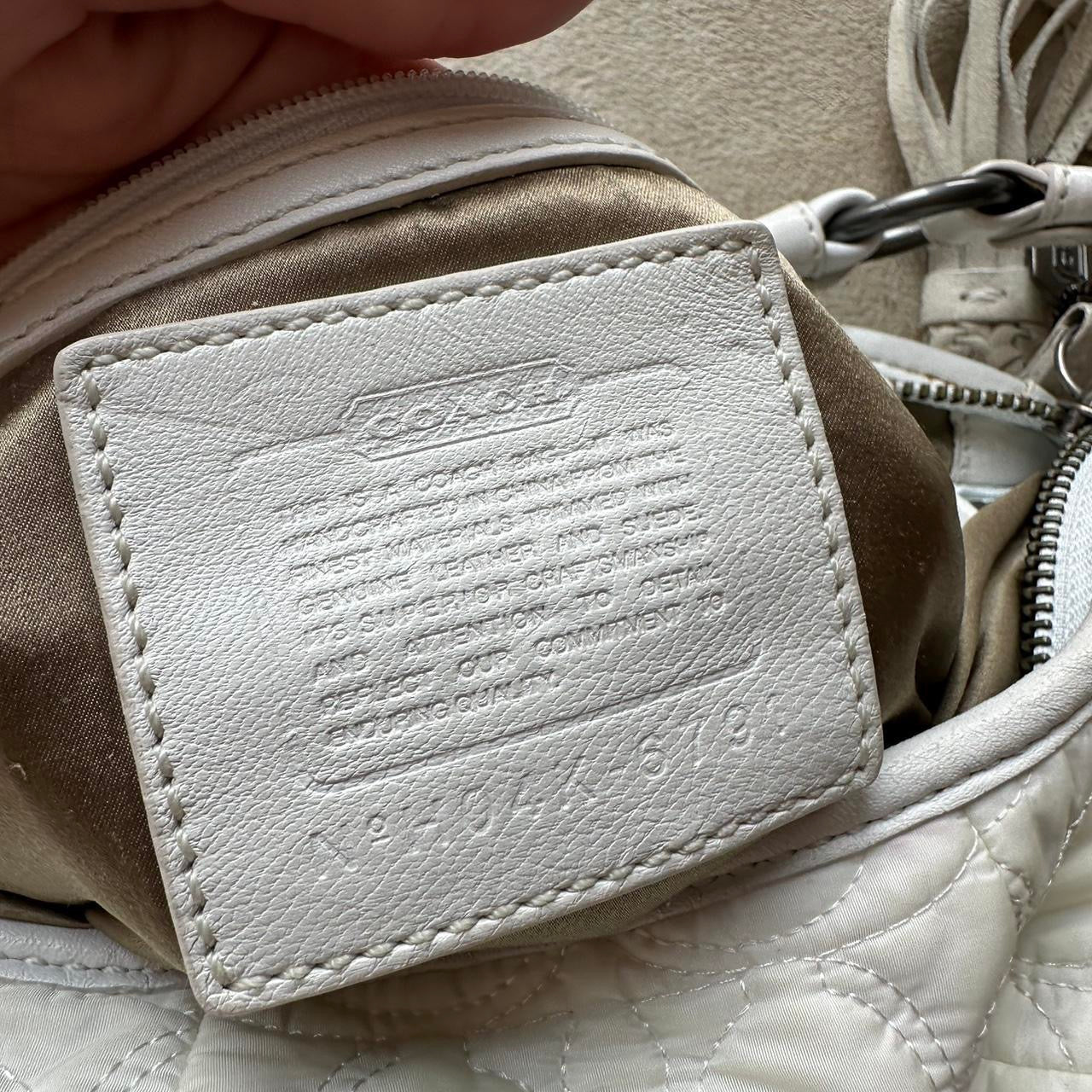 Vintage Y2K Coach Quilted White Hobo Shoulder
Bag