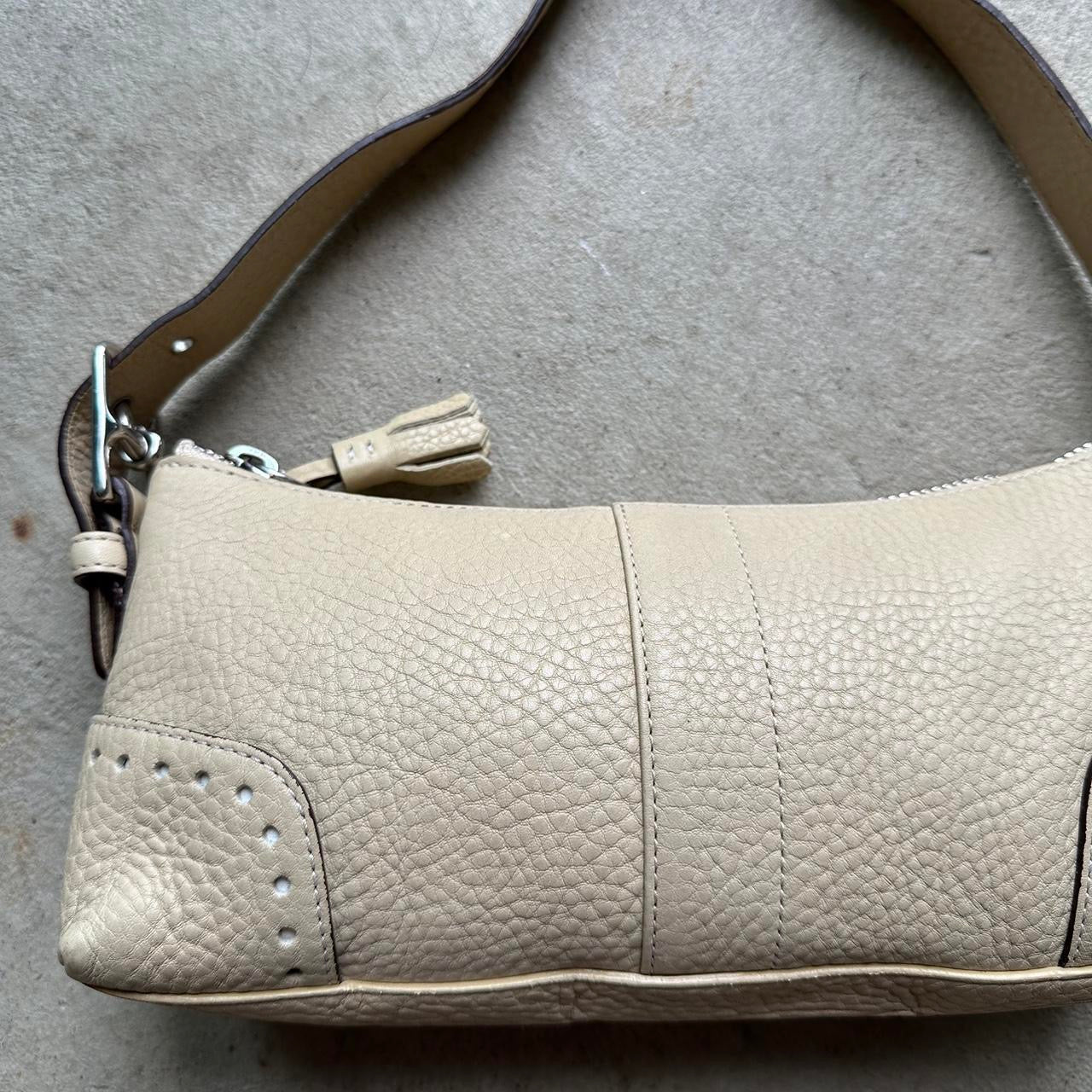 Coach Y2K Tan Leather Baguette Shoulder best Bag