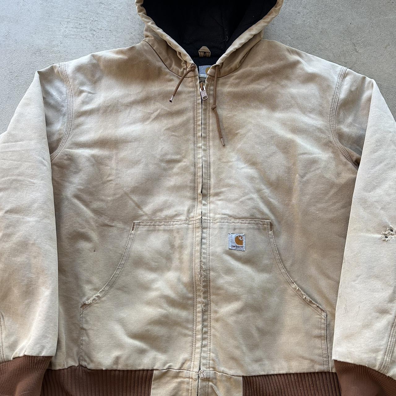 Vintage Carhartt Faded Tan Hooded Jacket - XXL