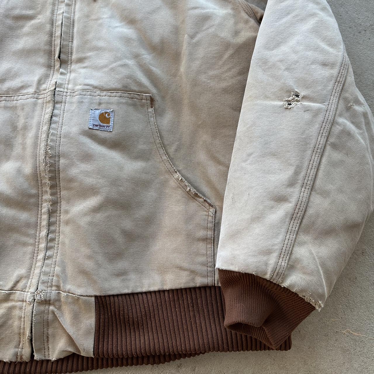 Vintage Carhartt Faded Tan Hooded Jacket - XXL