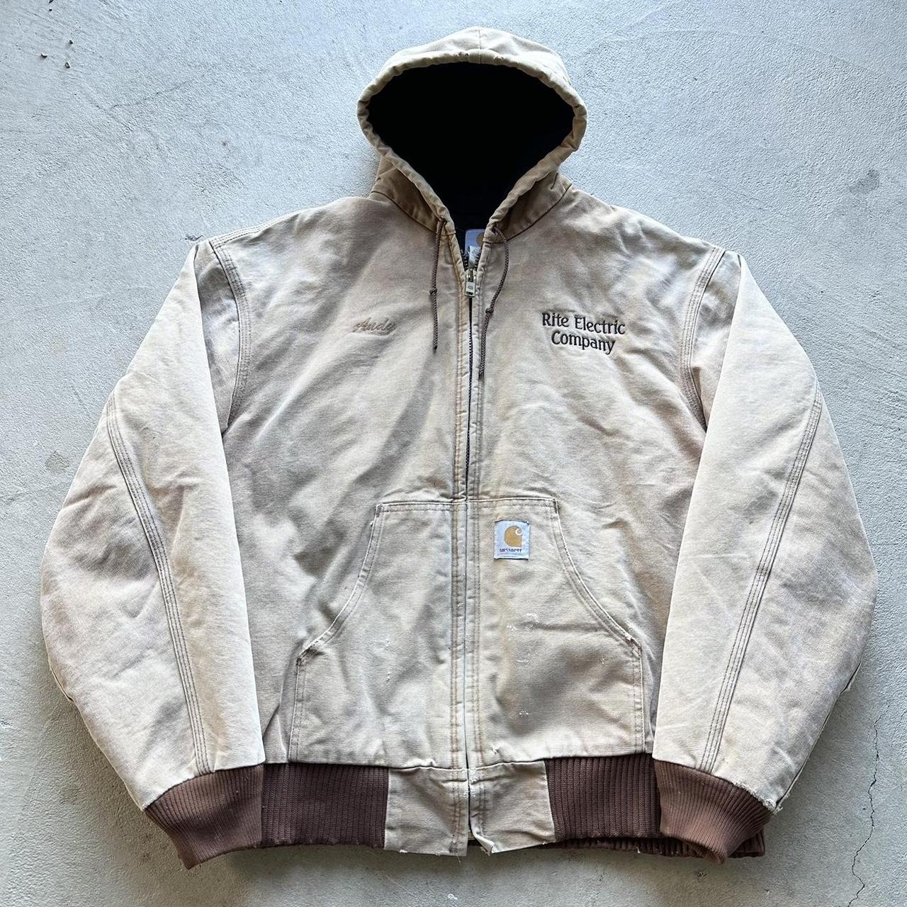 Vintage Carhartt Faded Tan Hooded Jacket - BOXY XXL