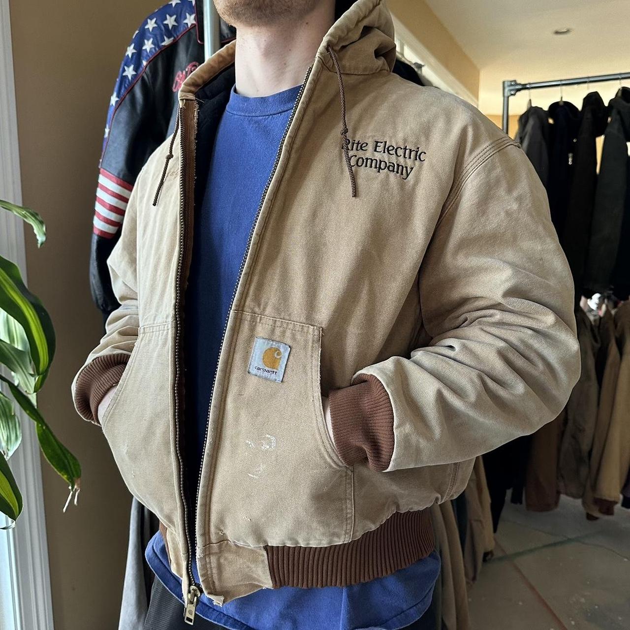 Vintage Carhartt Faded Tan Hooded Jacket - BOXY XXL