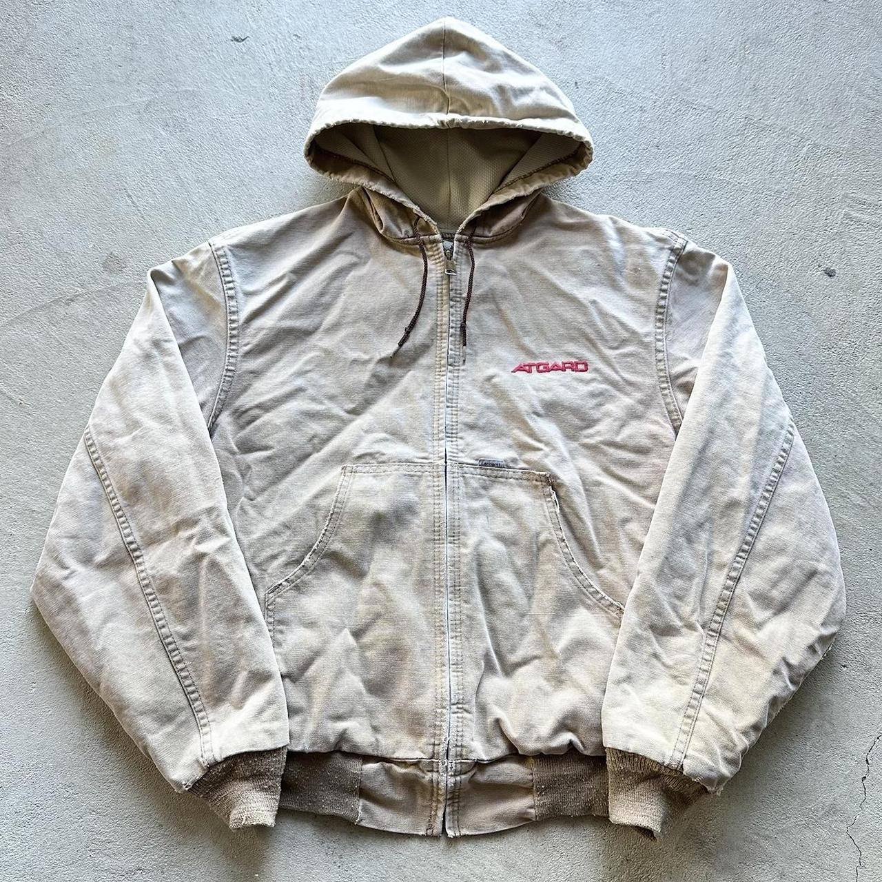 Vintage Carhartt Faded Tan Hooded Jacket - M