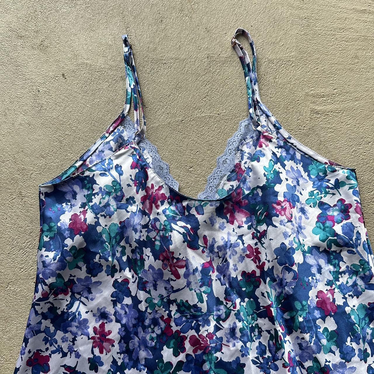 Vintage Y2K Floral Blue Slip Dress