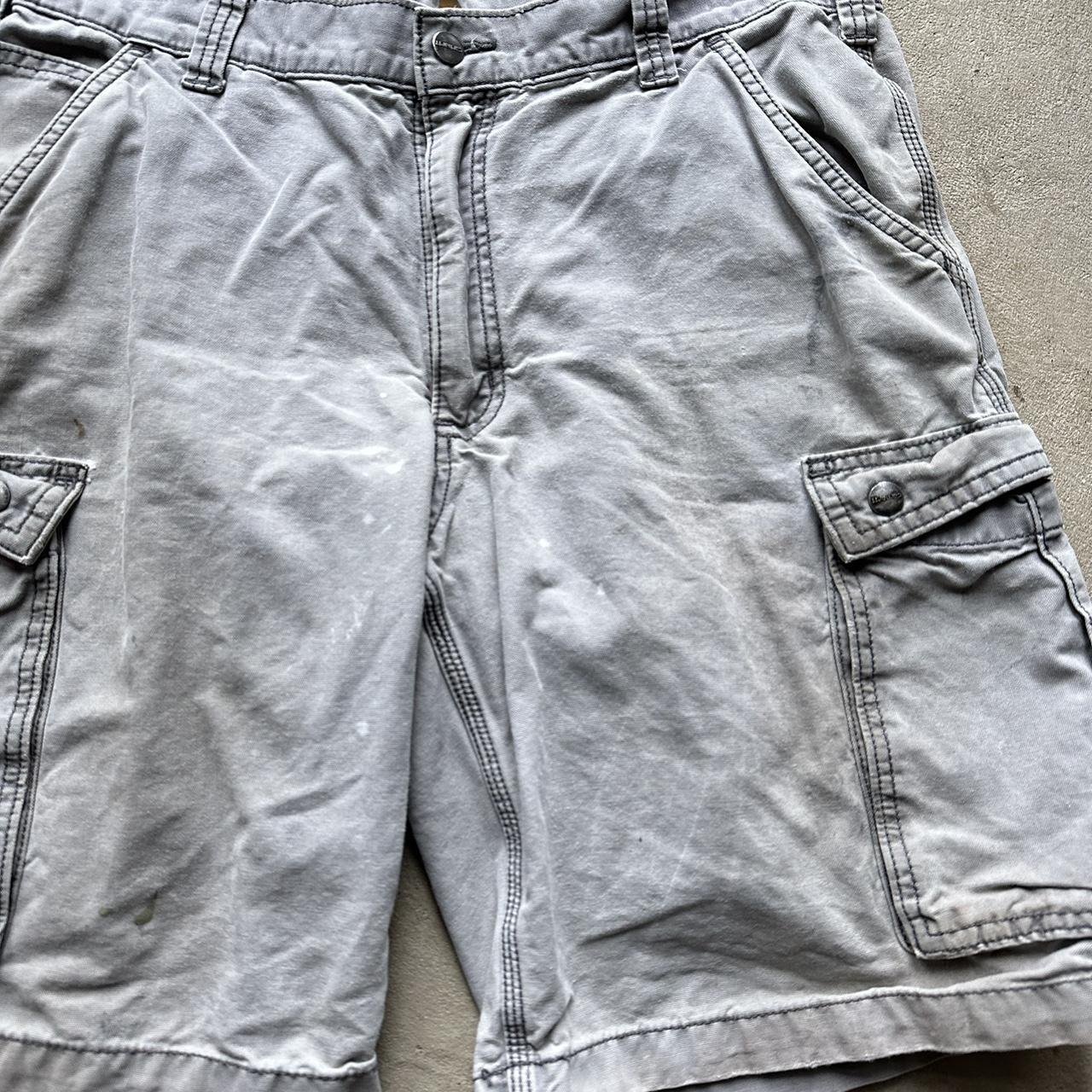 Thrashed Carhartt Grey Cargo Shorts - 35