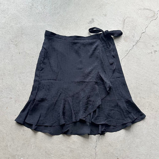 Y2K Black Tie Wrap Around Skirt - 30