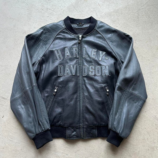 Vintage Harley Davidson Leather Bomber Jacket - XL