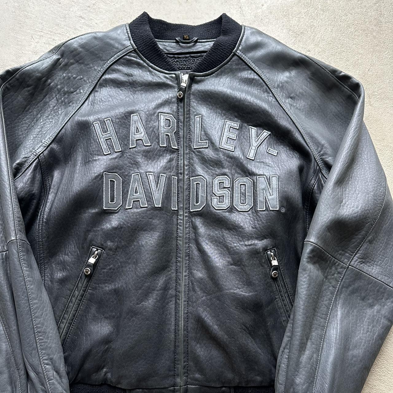 Vintage Harley Davidson Leather Bomber Jacket - XL