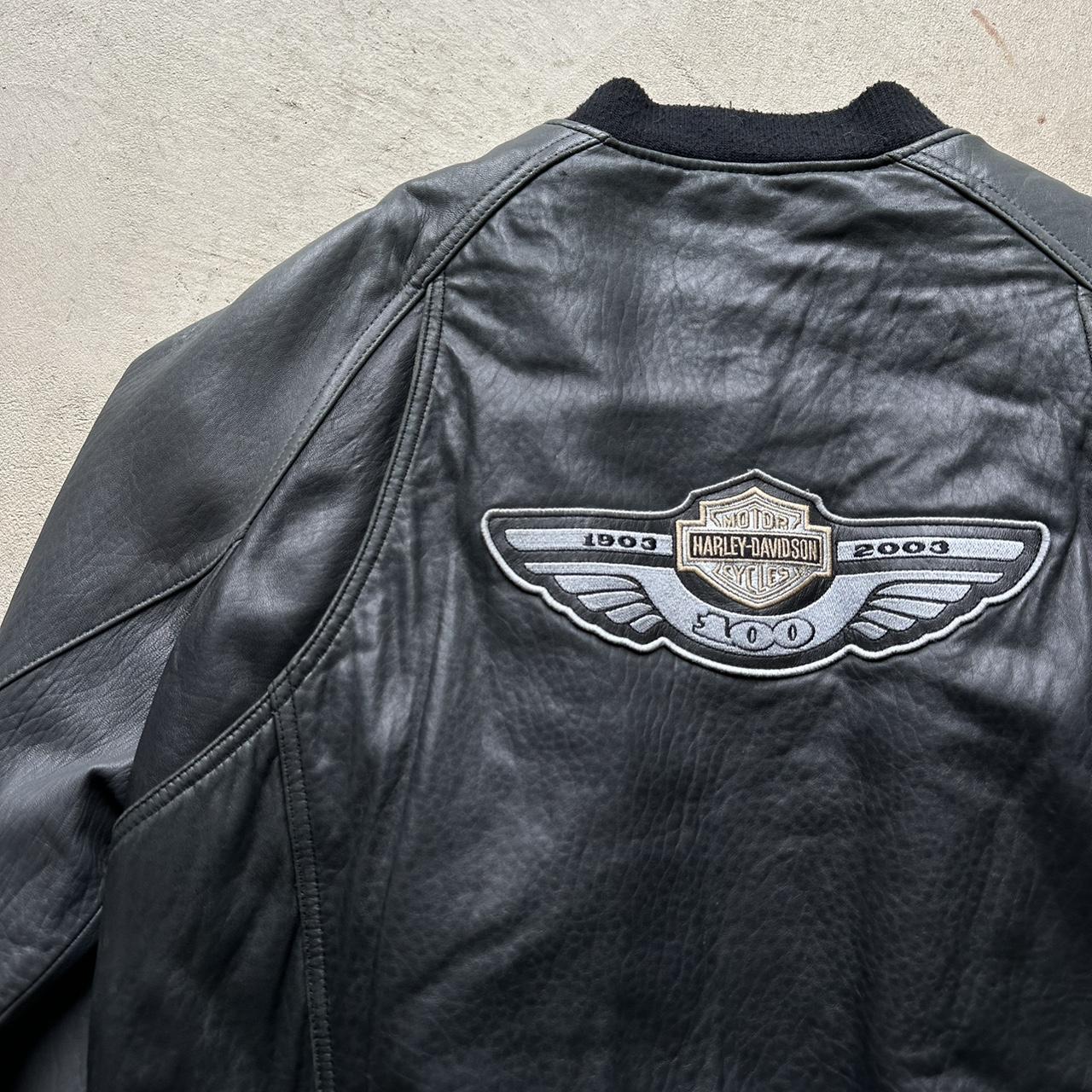 Vintage Harley Davidson Leather Bomber Jacket - XL