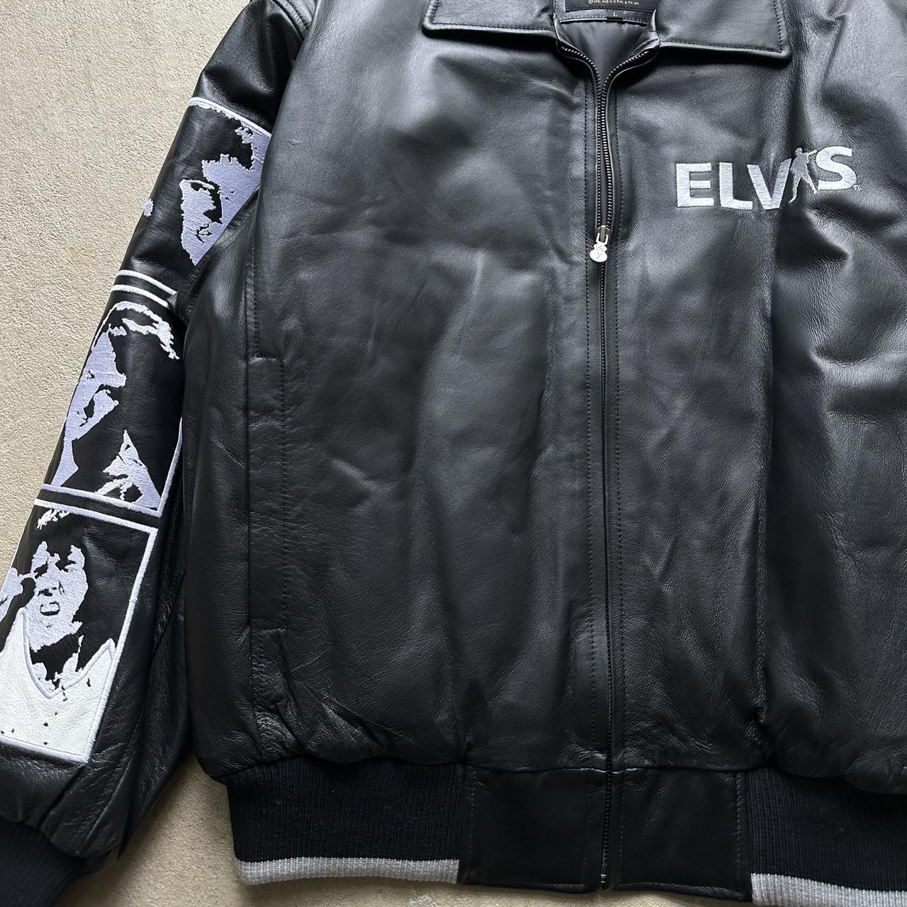 Vintage Elvis Presley Leather Embroidered Jacket - L