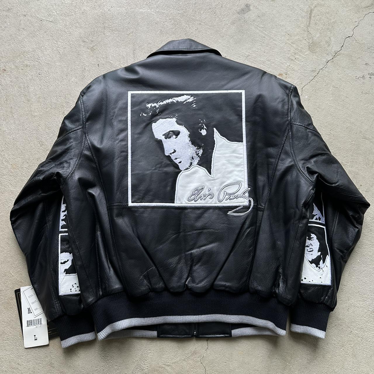 Vintage Elvis Presley Leather Embroidered Jacket - L