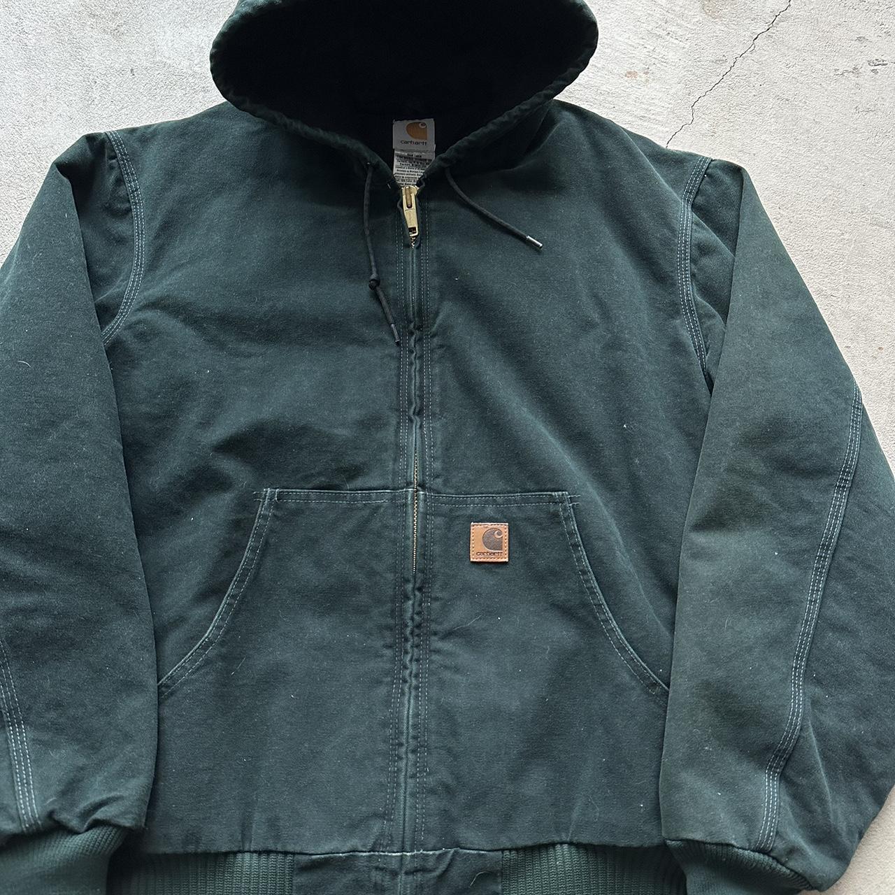 Rare Vintage Carhartt Forest Green Hooded Jacket - XL