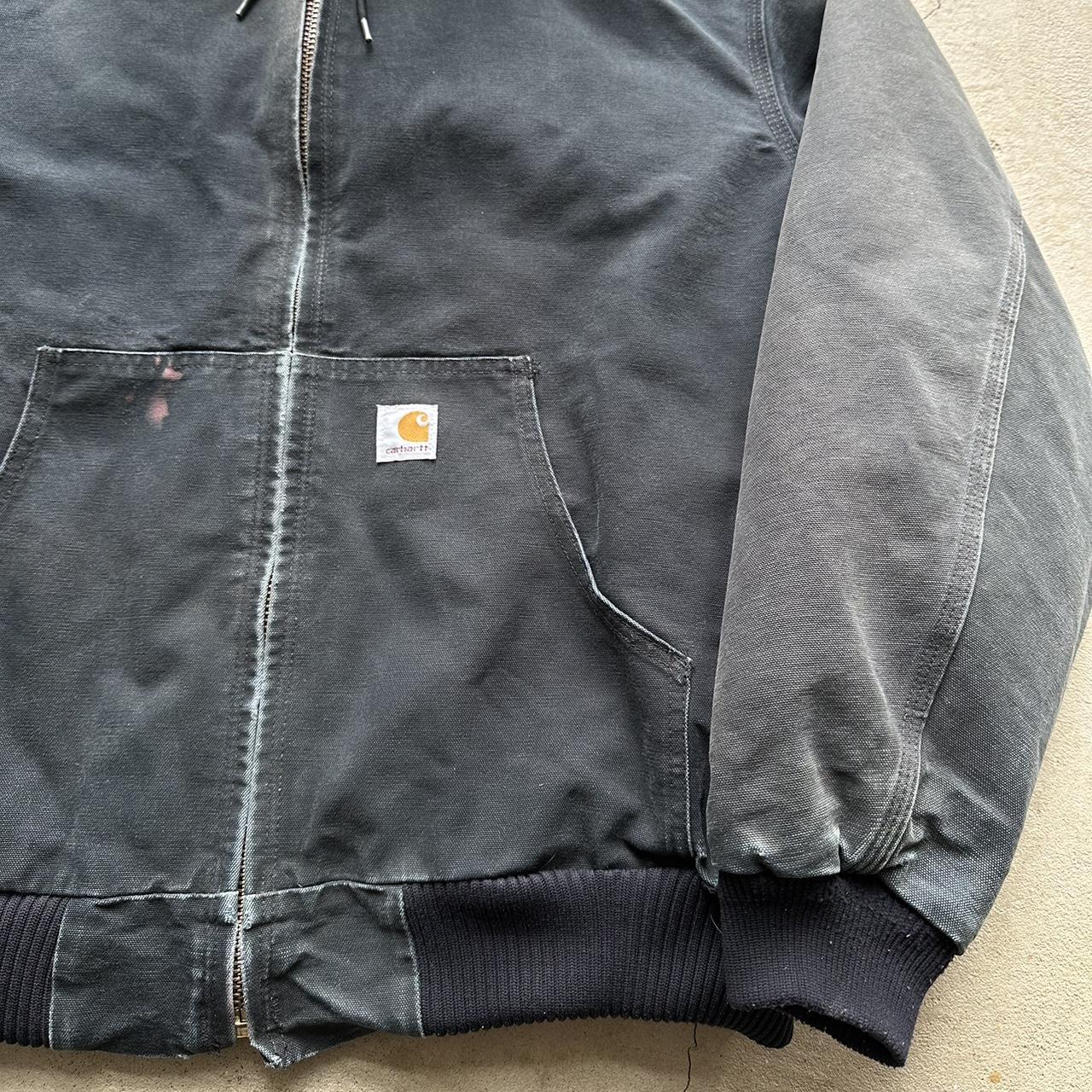 Vintage Carhartt Faded Black Hooded Jacket - XL