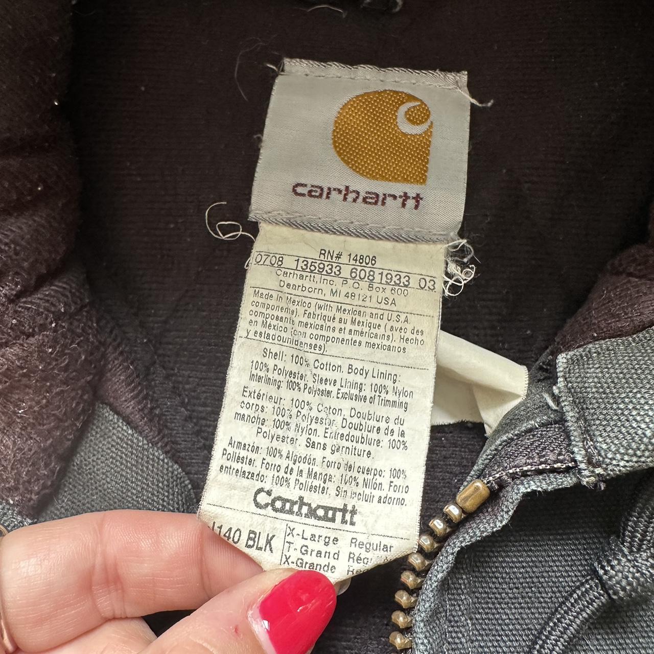 Vintage Carhartt Faded Black Hooded Jacket - XL