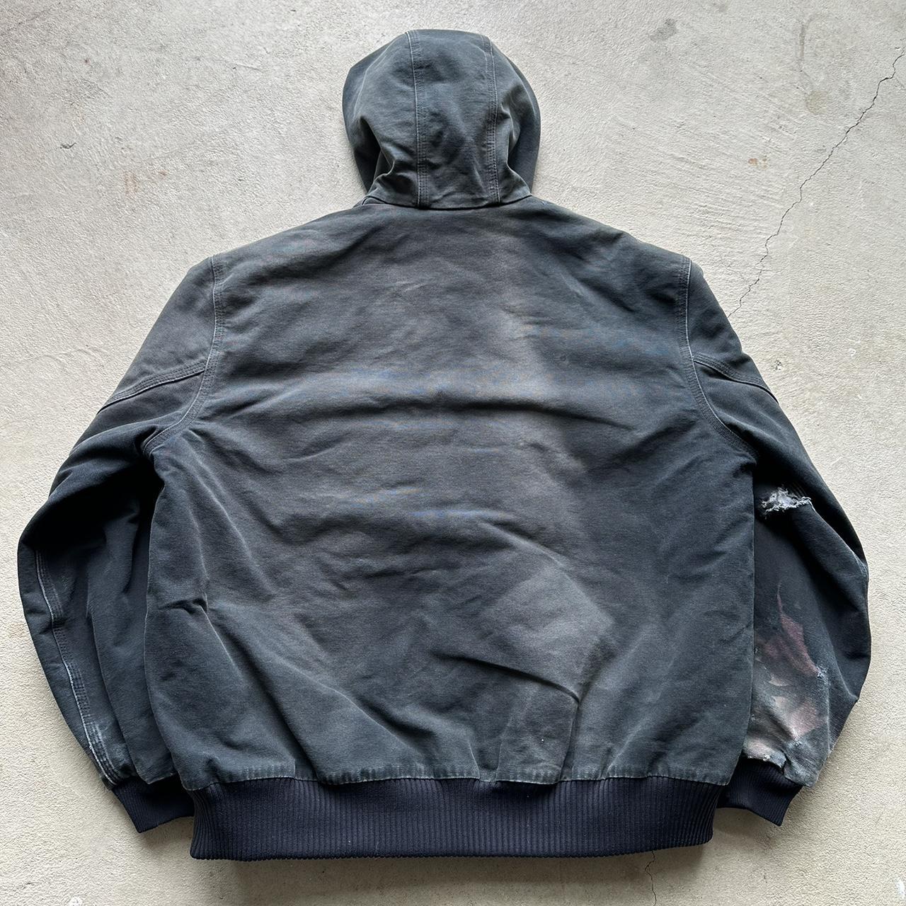 Vintage Carhartt Faded Black Hooded Jacket - XL