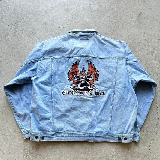 Vintage Orange County Choppers Embroidered Denim Jacket - XXL