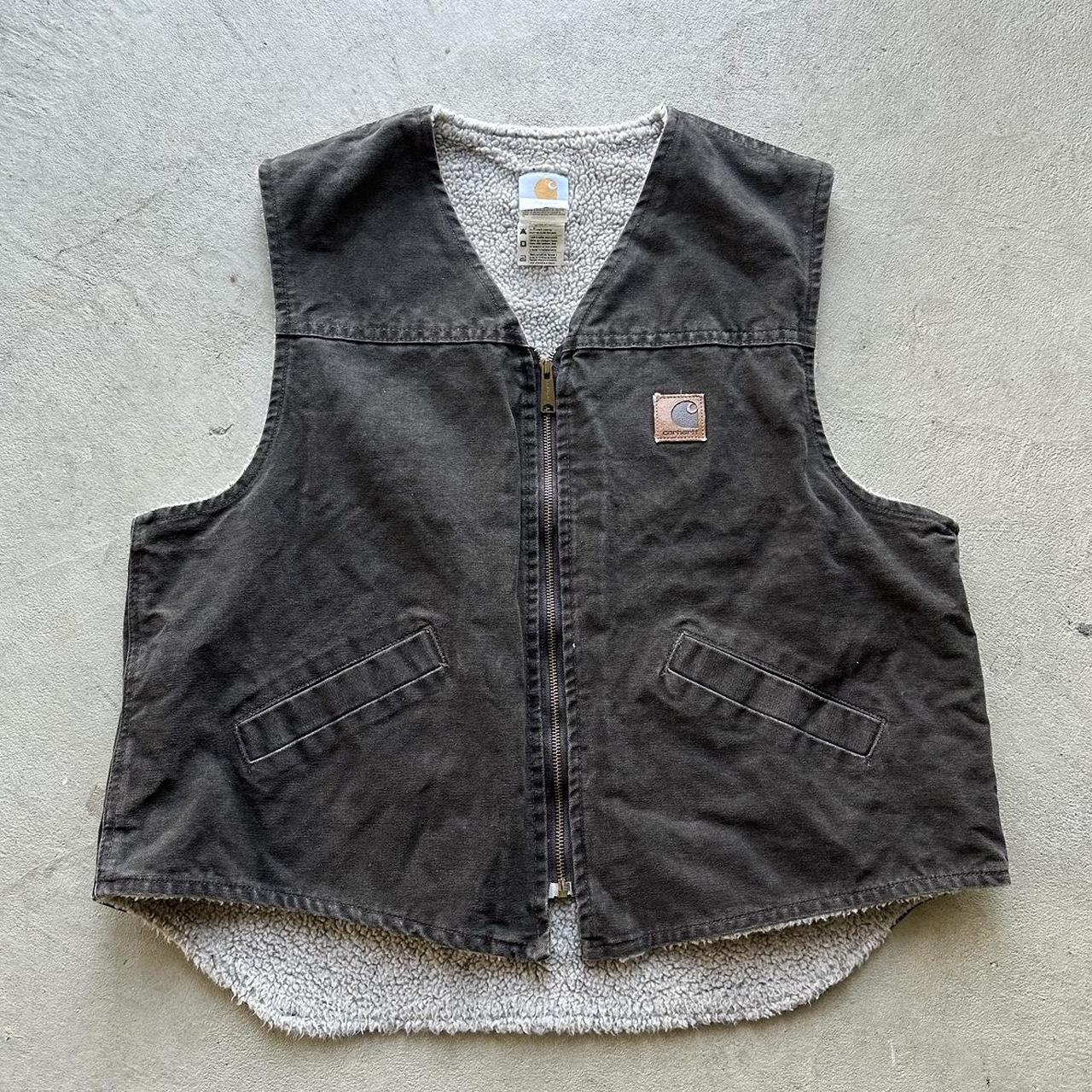 Vintage Carhartt Brown Sherpa Vest - XL