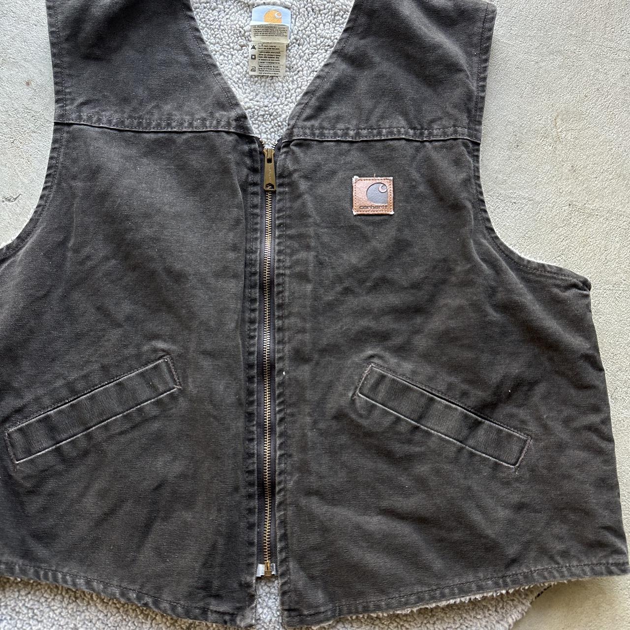 Vintage Carhartt Brown Sherpa Vest - XL