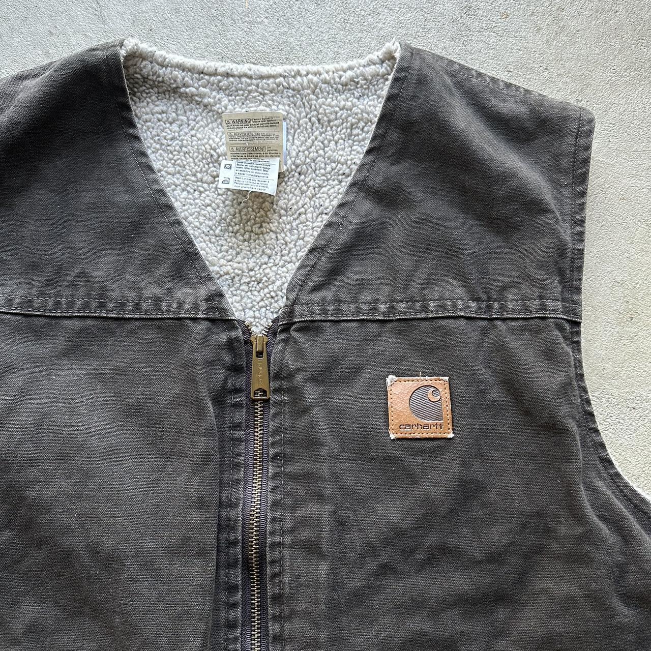 Vintage Carhartt Brown Sherpa Vest - XL