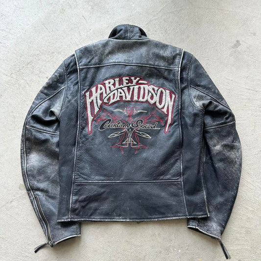 Vintage Harley Davidson Leather Motorcycle Jacket - M