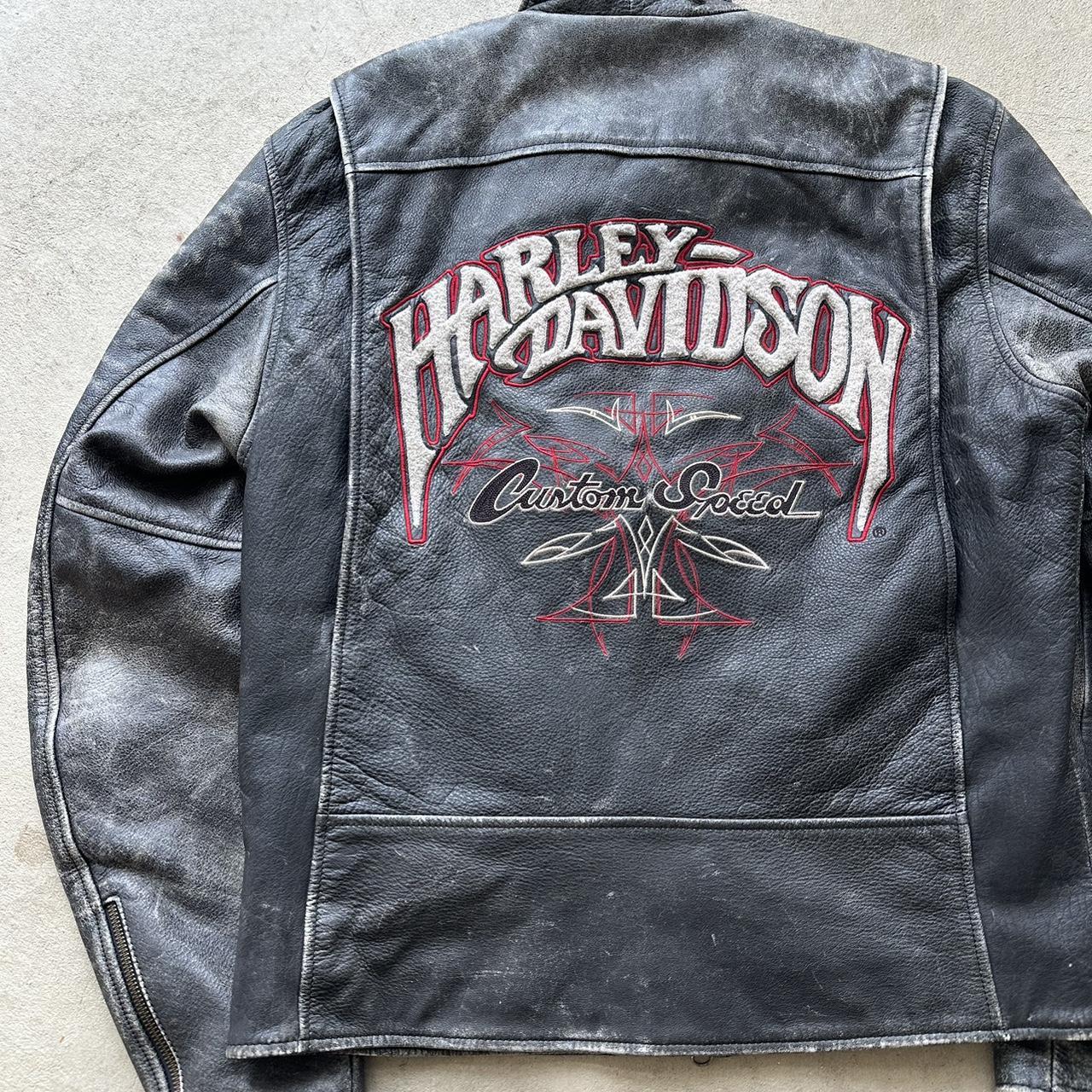 Vintage Harley Davidson Leather Motorcycle Jacket - M