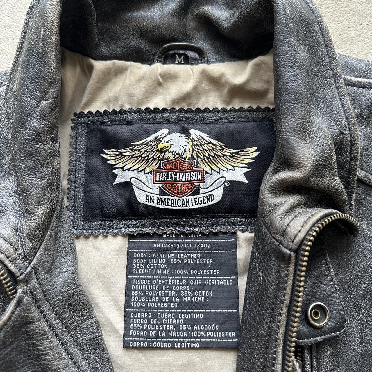 Vintage Harley Davidson Leather Motorcycle Jacket - M