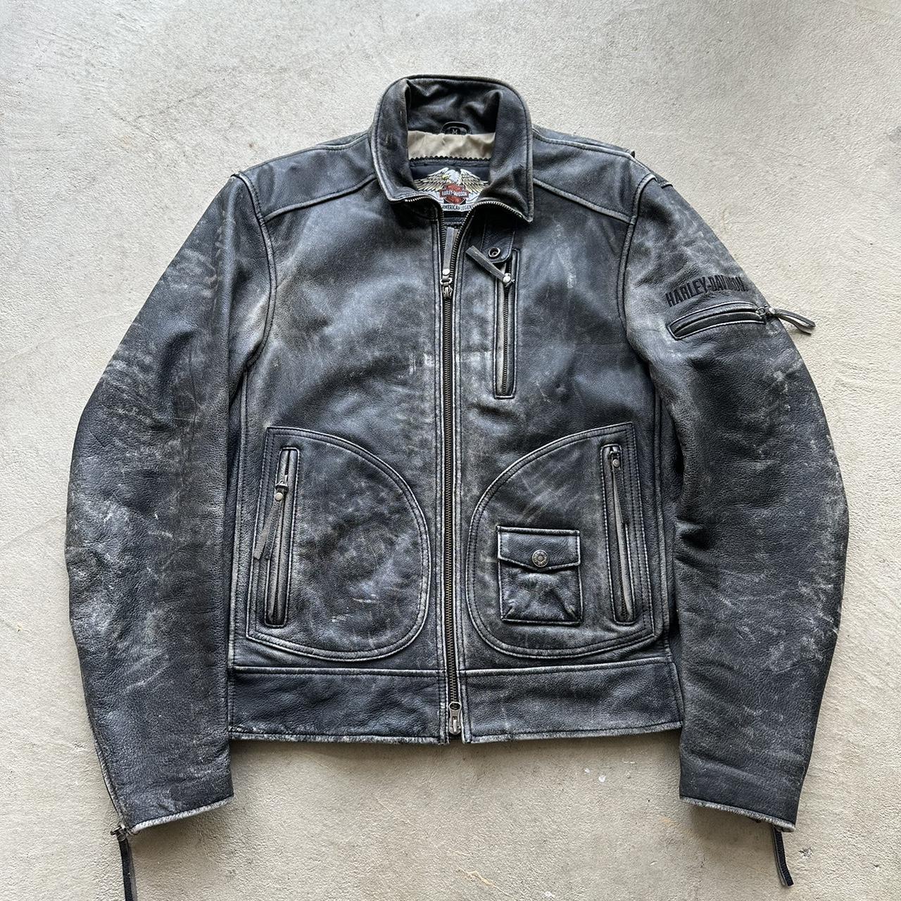 Vintage Harley Davidson Leather Motorcycle Jacket - M