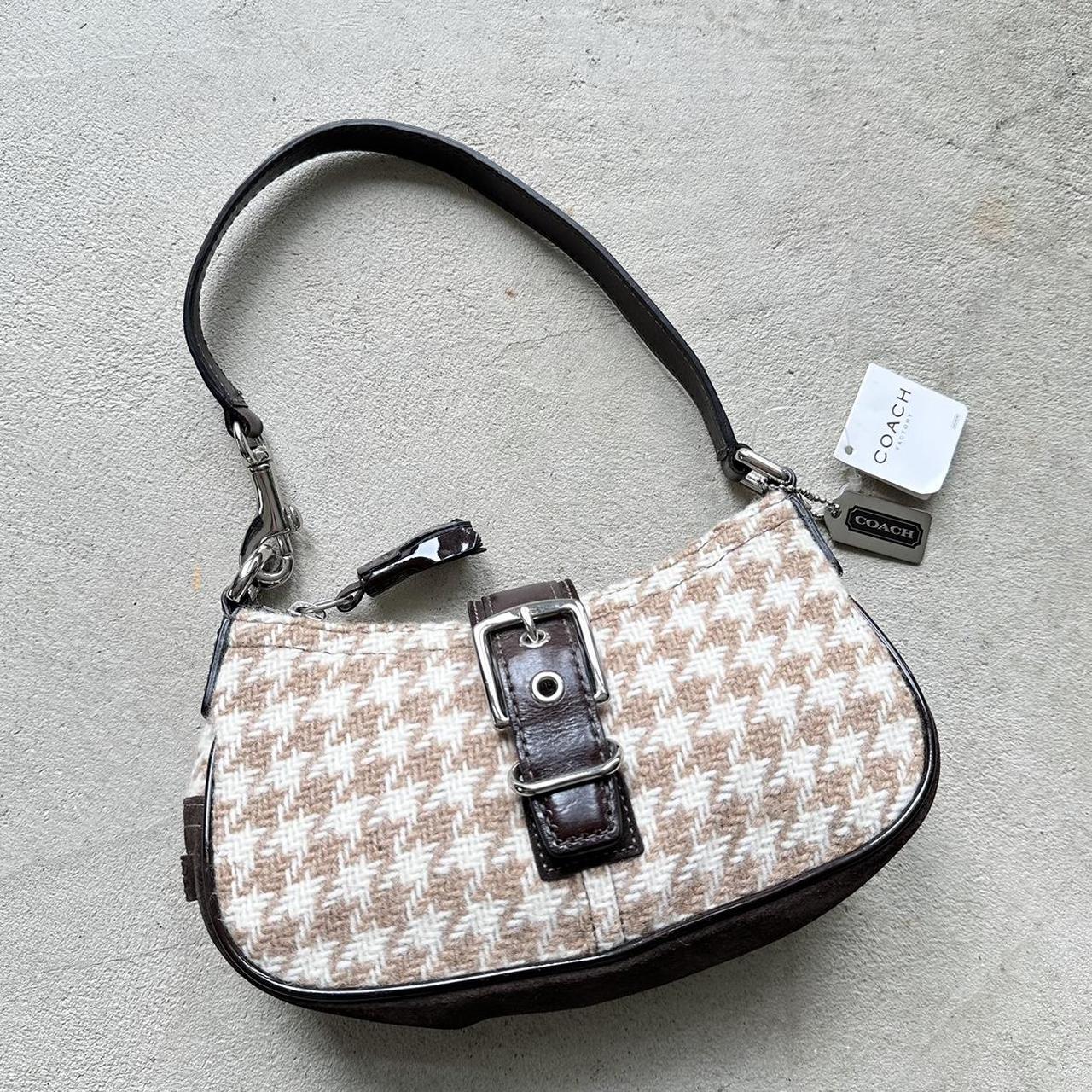 Vintage Y2K Coach Brown Patterned Hampton Shoulder Bag