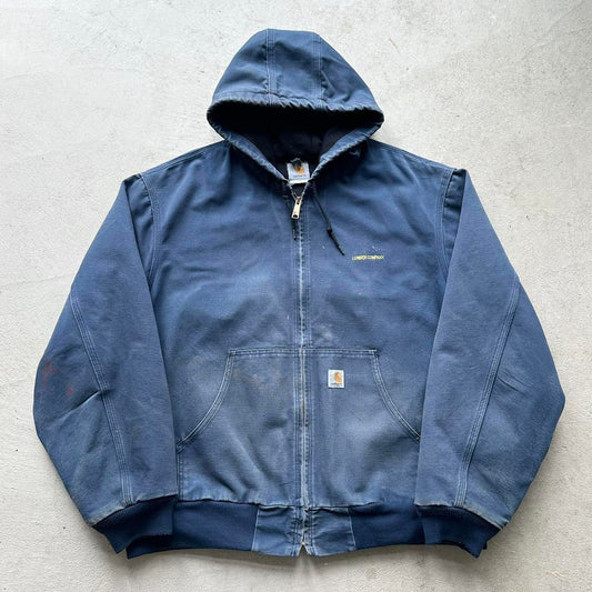 Vintage Carhartt Faded Navy Hooded Jacket  -XL