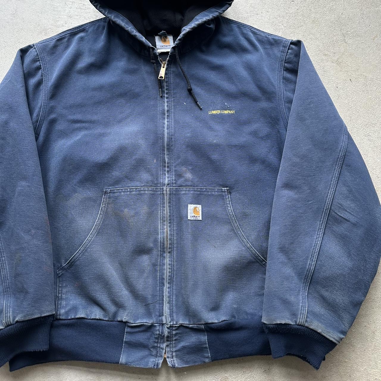 Vintage Carhartt Faded Navy Hooded Jacket  -XL