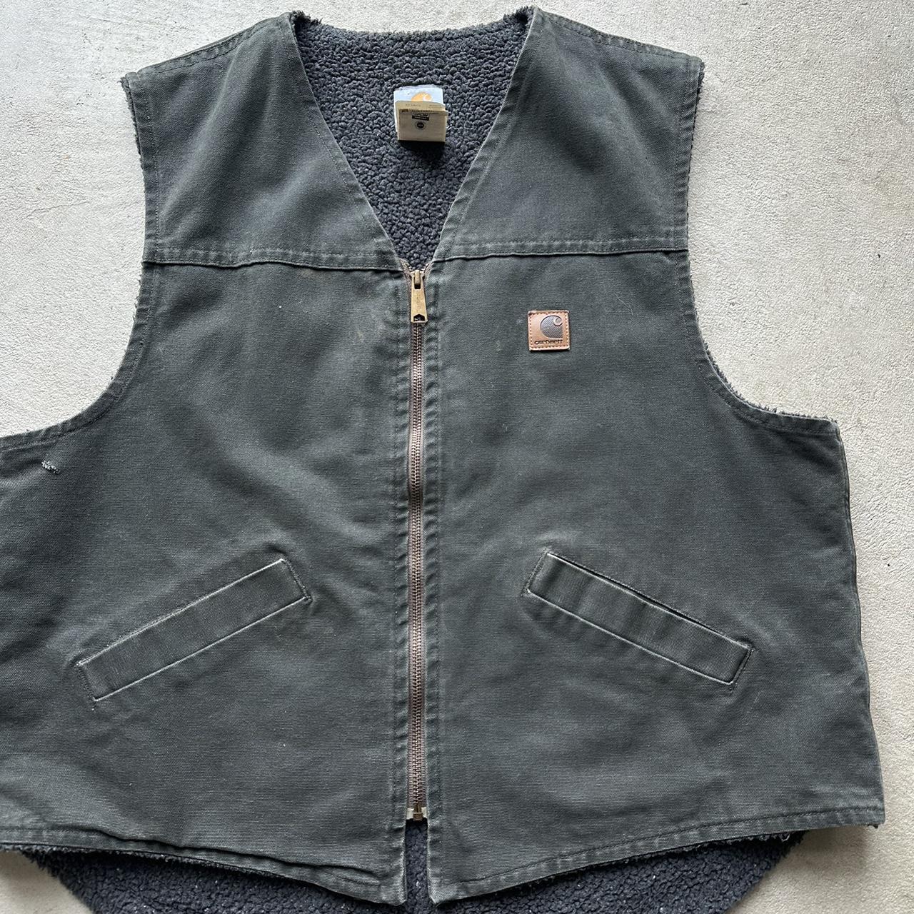 Vintage Carhartt Dark Green Sherpa Vest - XL