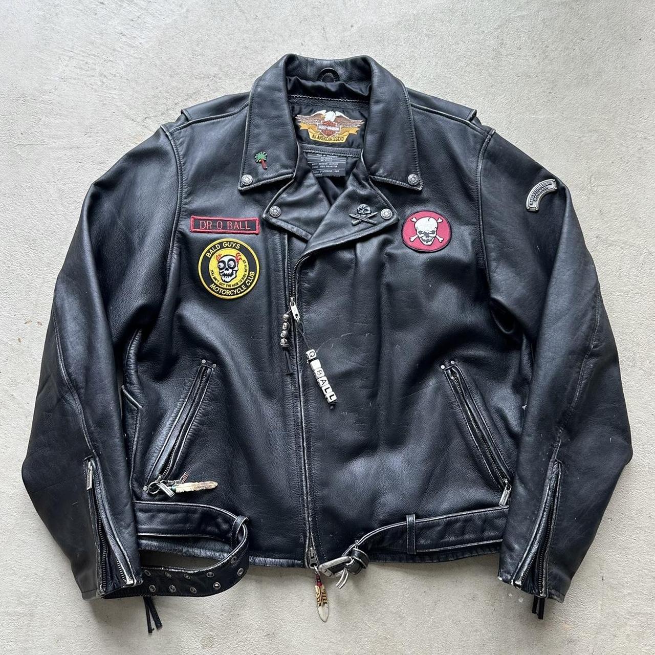 Vintage Harley Davidson Leather Biker Jacket - XL