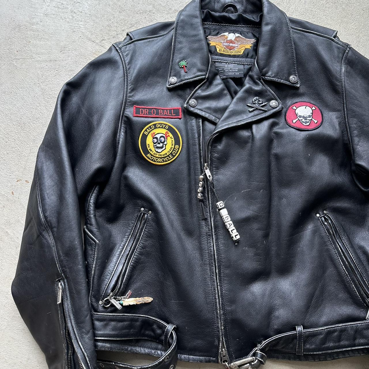 Vintage Harley Davidson Leather Biker Jacket - XL