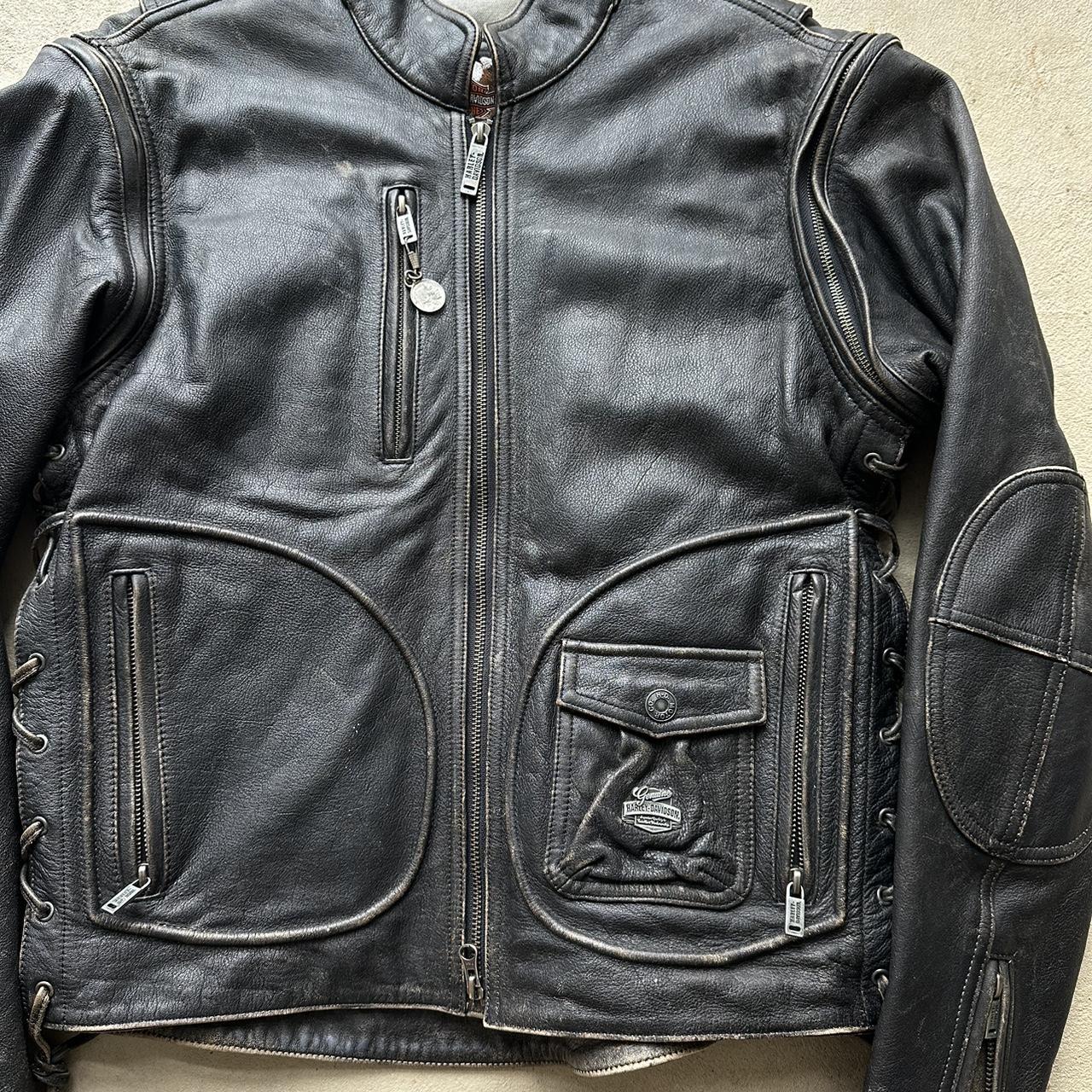 Vintage Harley Davidson Leather Biker Jacket - S