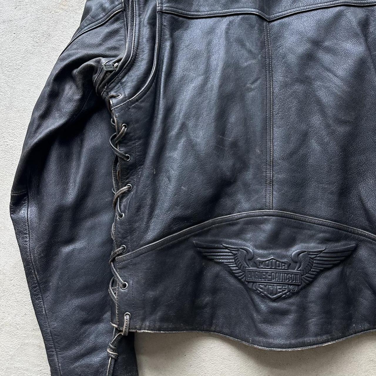 Vintage Harley Davidson Leather Biker Jacket - S