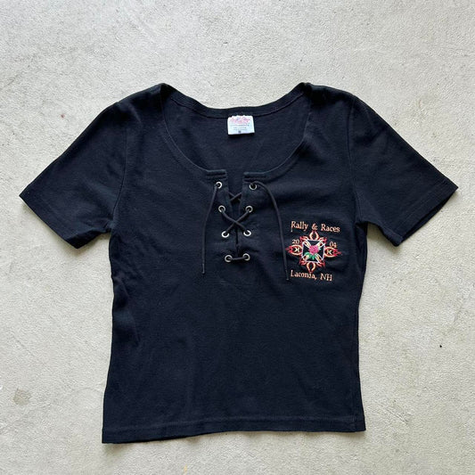 Vintage Y2K ‘04 Biker Lace T-Shirt