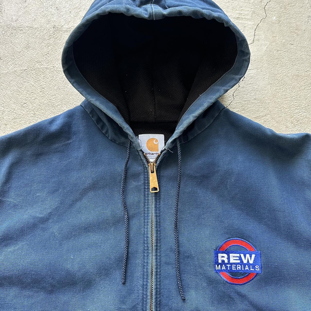 Vintage Carhartt Faded Blue Hooded Jacket