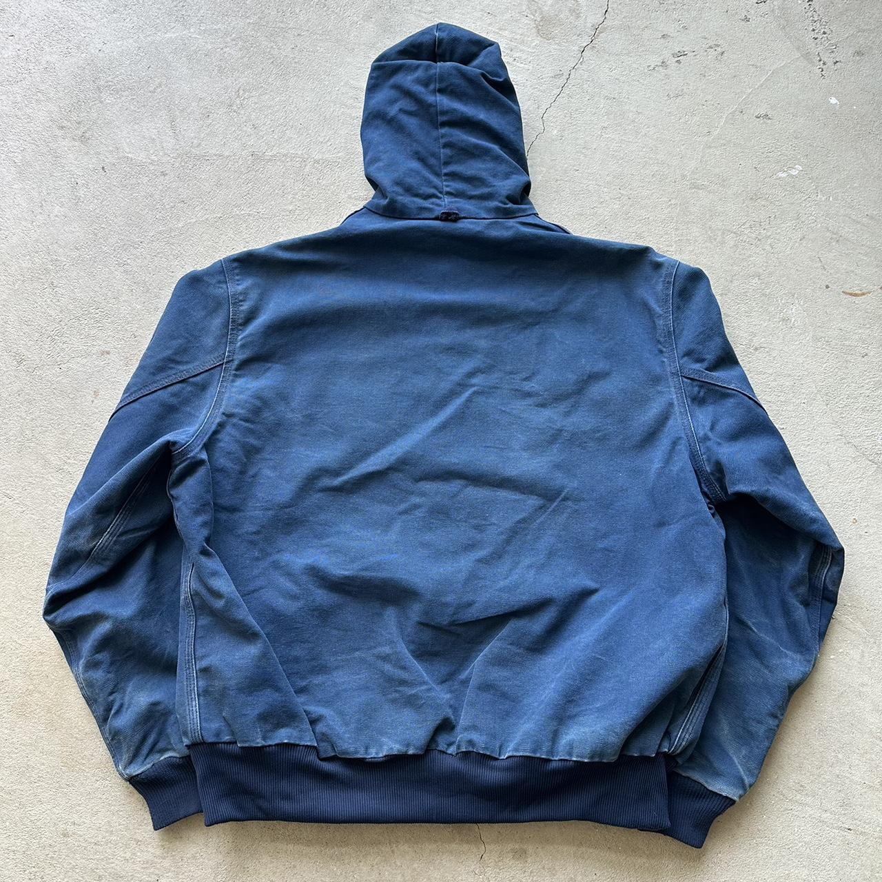 Vintage Carhartt Faded Blue Hooded Jacket