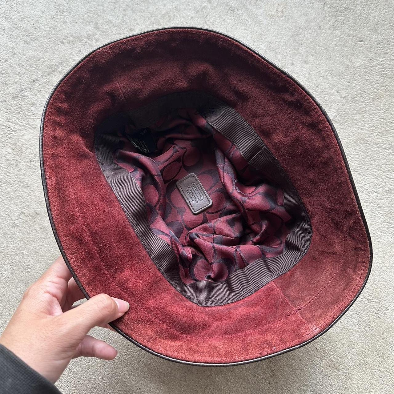 Vintage Y2K Coach Burgundy Suede Bucket Hat