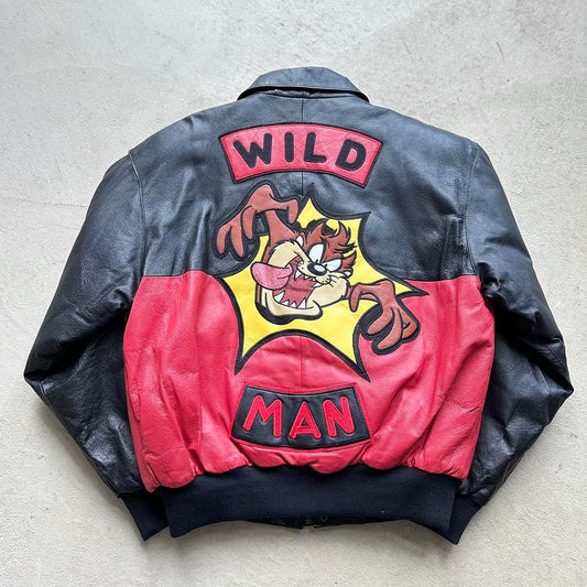 Rare Vintage ‘98 Taz Leather Bomber Jacket