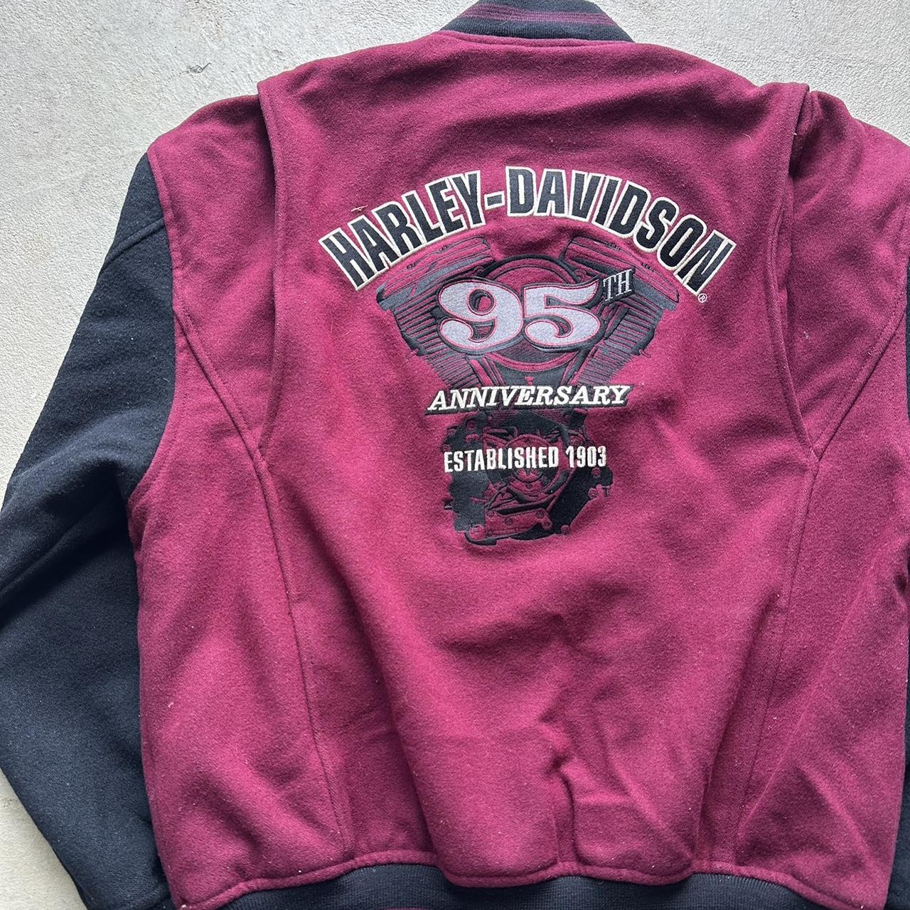 Vintage Harley Davidson Maroon Bomber Jacket