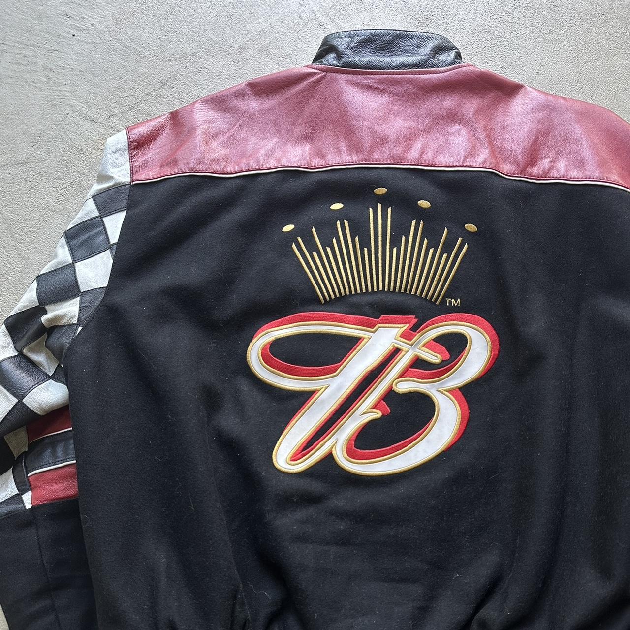 Vintage Budweiser NASCAR Racing Leather Reversible Jacket - XL