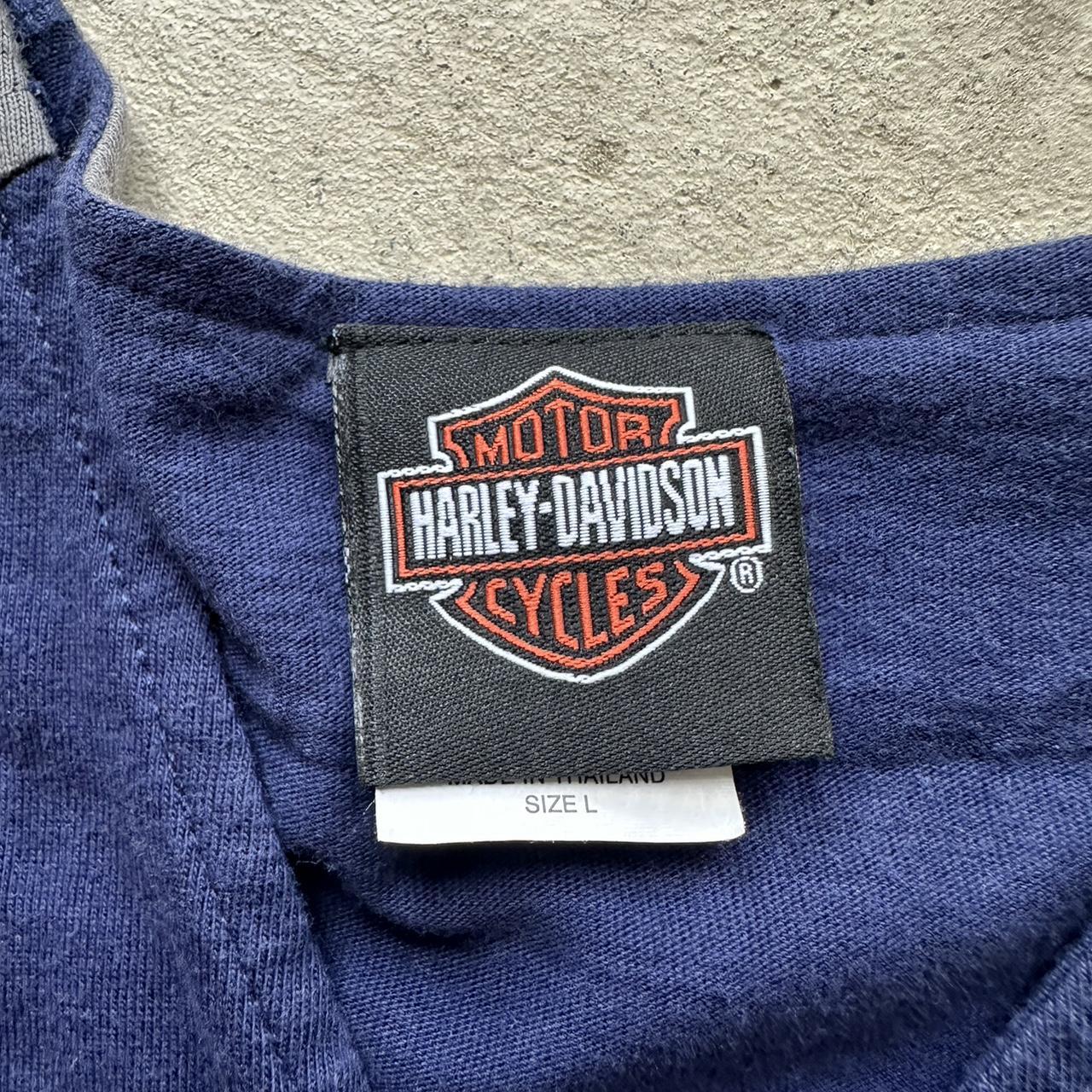 Vintage Harley Davidson Navy Jersey Button Up - L