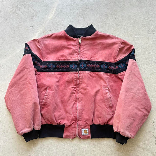 Vintage Carhartt Faded Red Aztec Santa Fe Jacket - XL