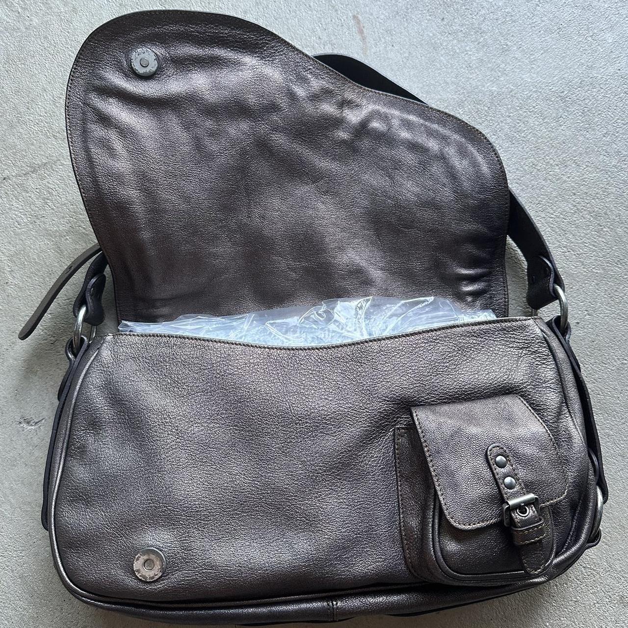 Vintage ‘06 Dior Gaucho Double Saddle Metallic Leather Shoulder Bag