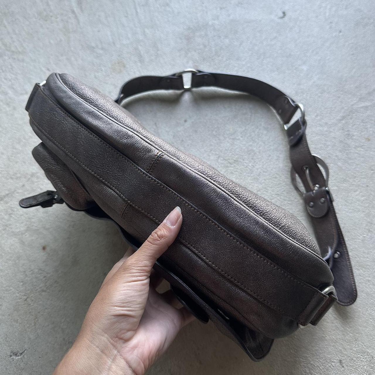 Vintage ‘06 Dior Gaucho Double Saddle Metallic Leather Shoulder Bag