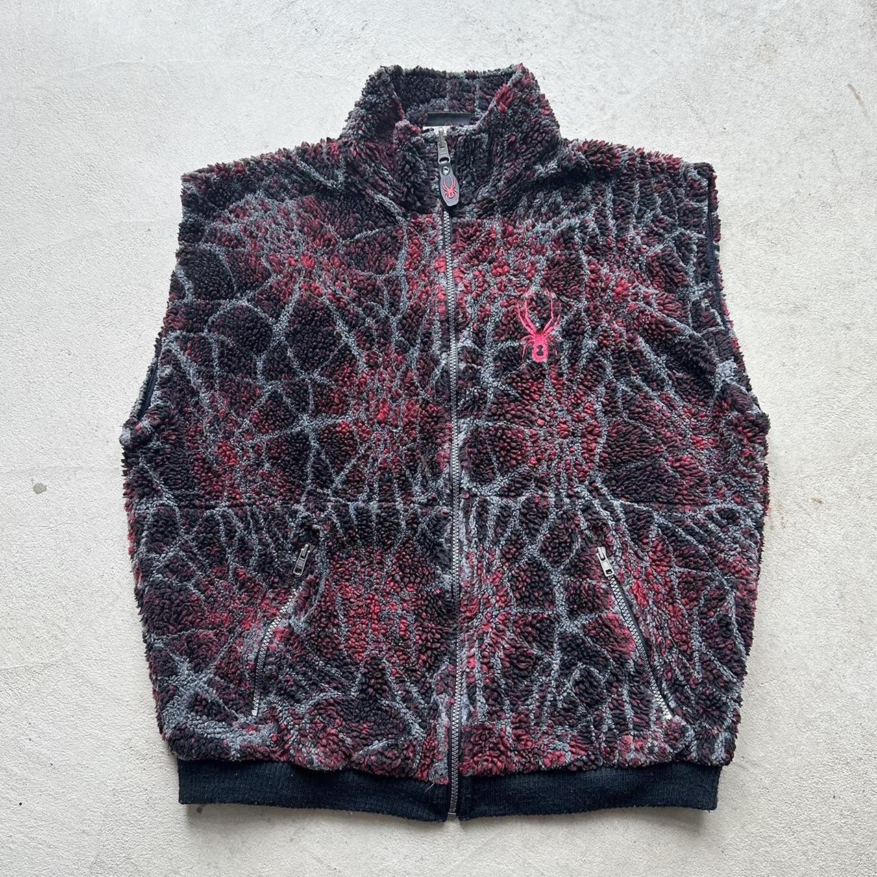 Vintage Y2K Red Spyder Fleece Vest - l