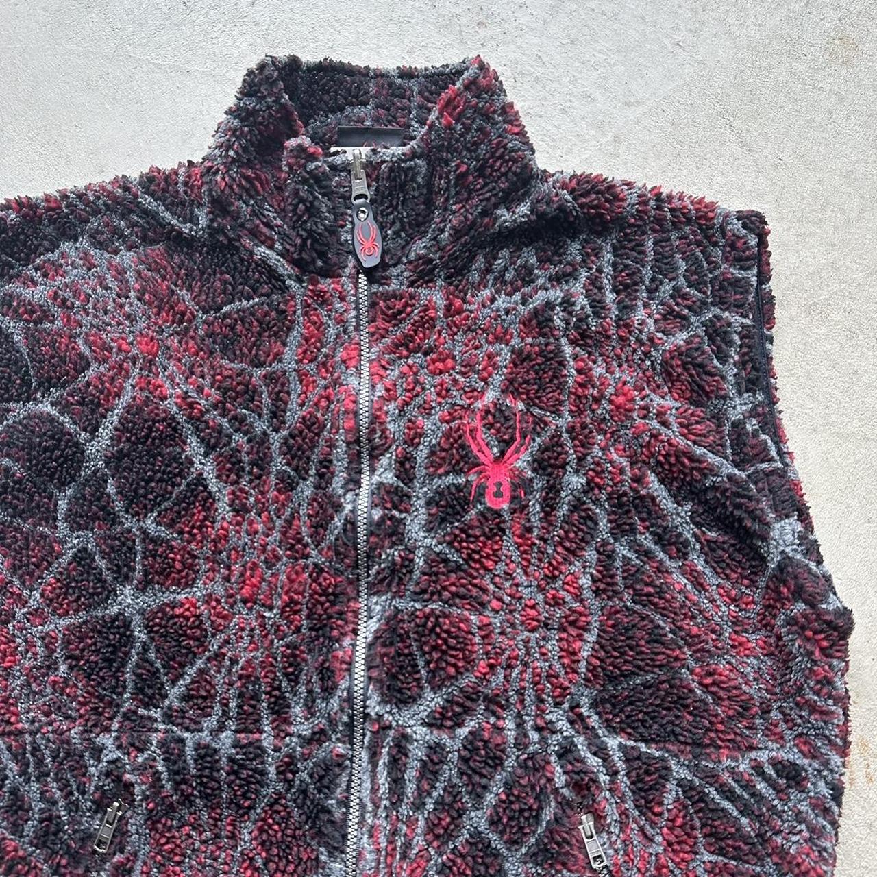 Vintage Y2K Red Spyder Fleece Vest - l