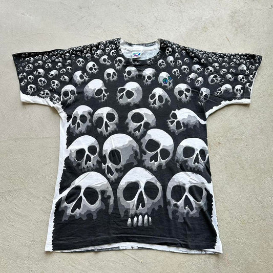 Vintage 90’s Liquid Blue Skull T-Shirt - L
